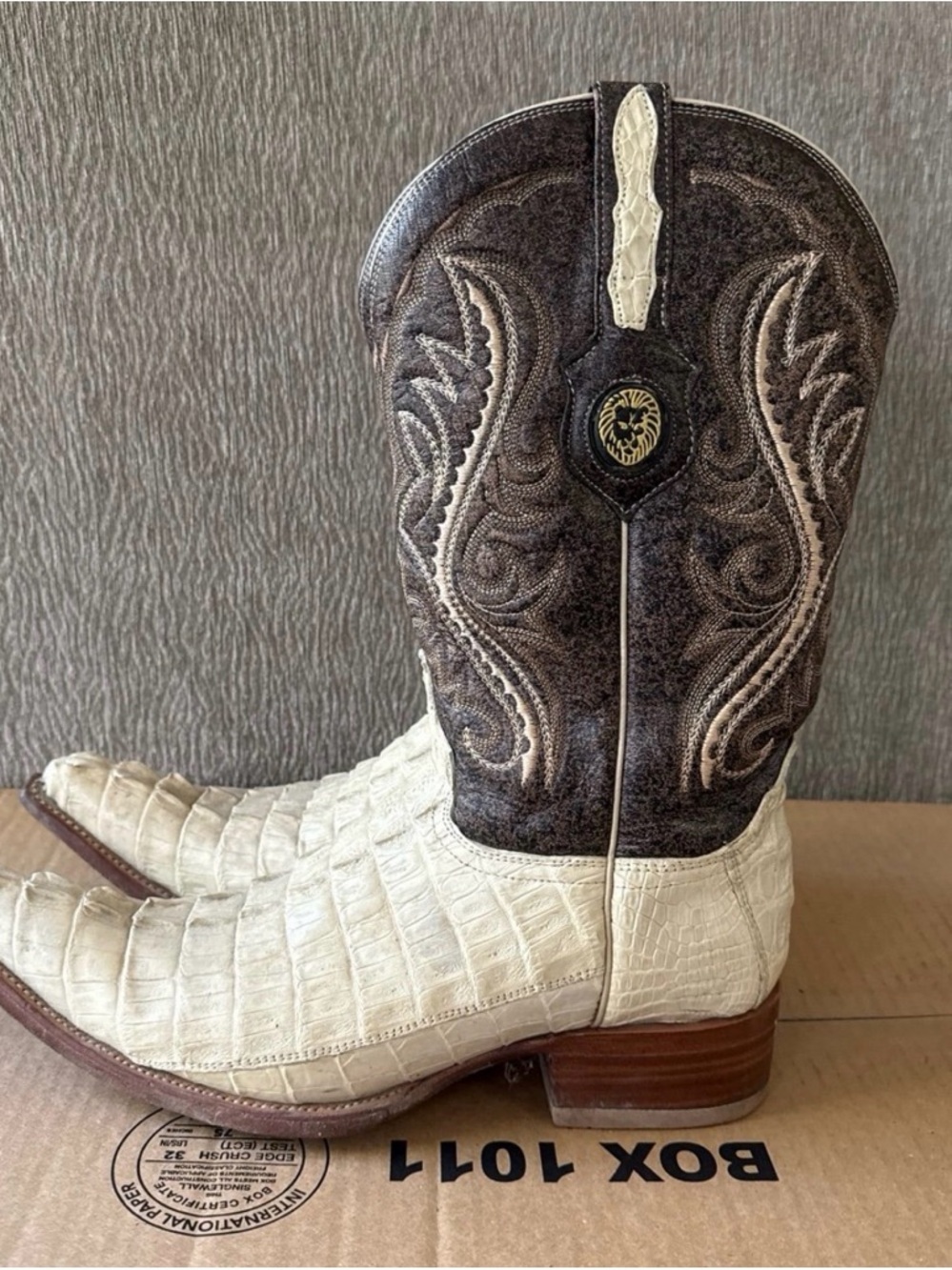 Lamasini Men Gator Tail Cowboy Boots: Ranchero Western Wear - Picture 4 of 12